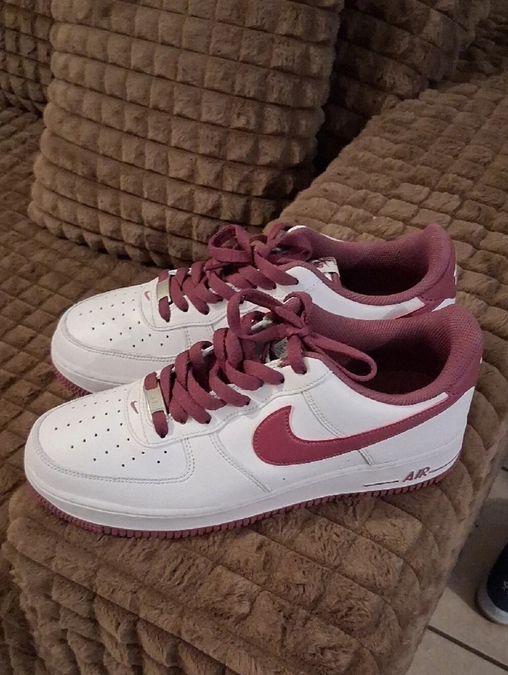 Nike Air Force 1 Low — White with Rose Accent